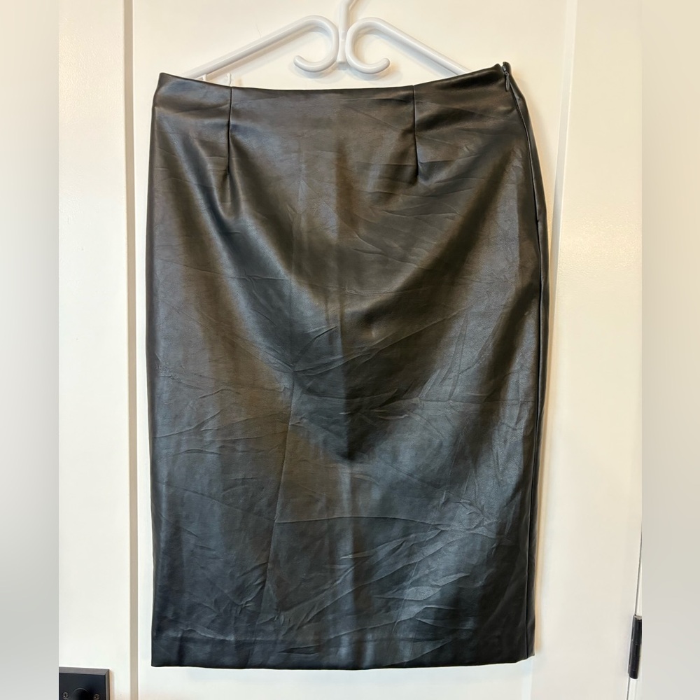 Nine West Black Faux Leather Skirt